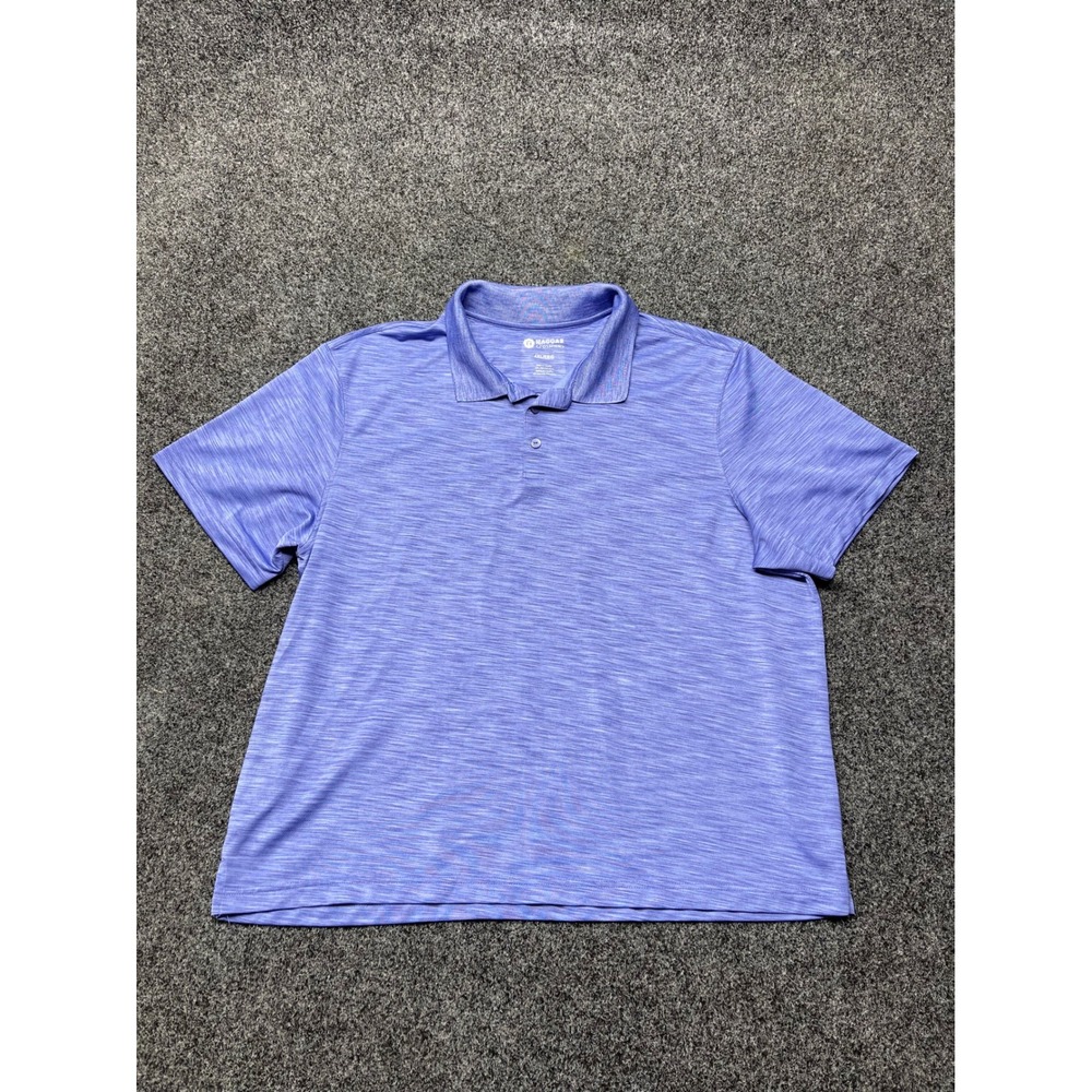 Haggar Mens XXL Polo Shirt Purple Space Dye Performance Short Sleeve Golf Top